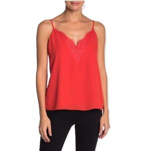 SOCIALITE Lace Camisole in Red Size Medium